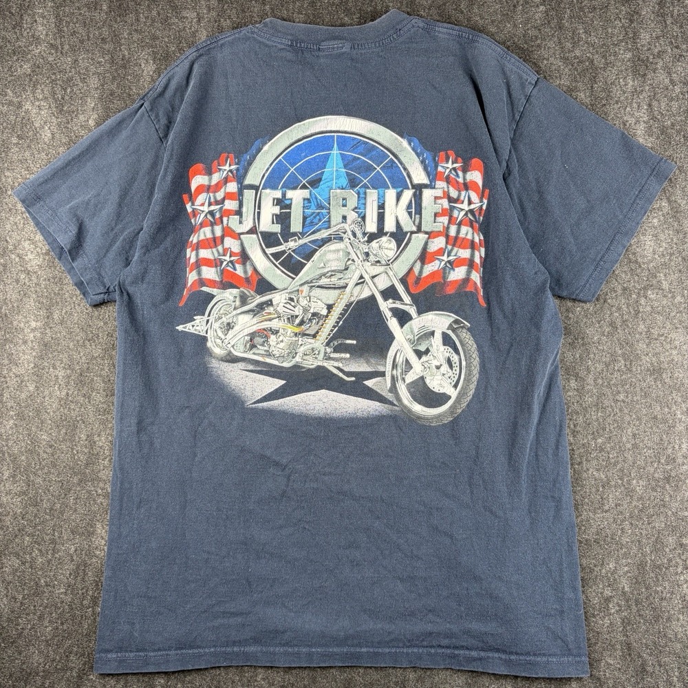 Vintage 2004 American Chopper Jet Bike Motorcycle T-Shirt Navy Men's M/L